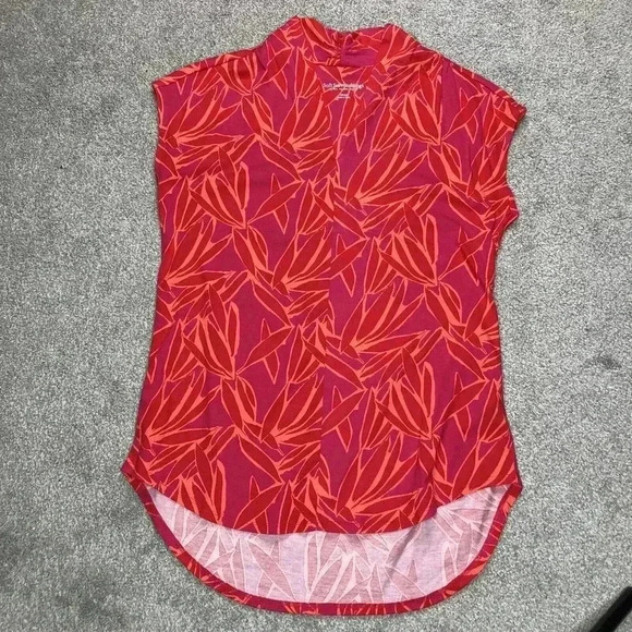 Soft Surroundings Sleeveless Top Sz XS Tunic V Neckline Pink Red Color - Picture 3 of 8